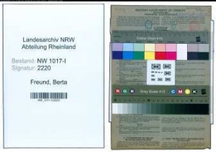 Entnazifizierung Berta Freund , geb. 03.10.1907 (Geschaeftsinhaberin)