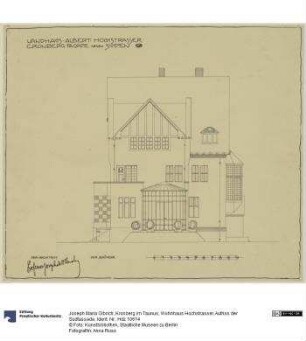 Kronberg im Taunus, Wohnhaus Hochstrasser, Aufriss der Südfassade