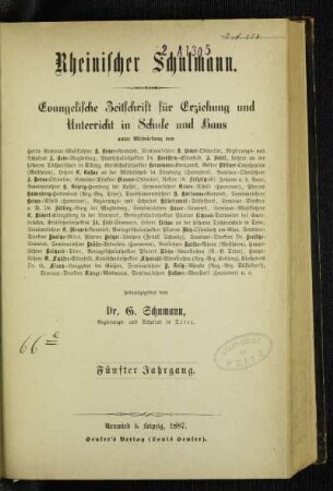 5: Rheinischer Schulmann - 5.1887