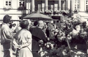 Wochenmarkt um 1966. Detmold. Marktplatz