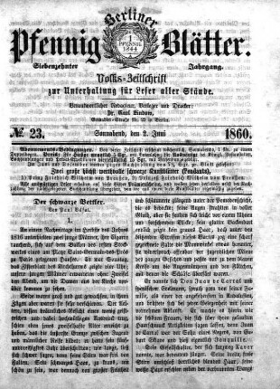 No. 23, Sonnabend, den 2. Juni