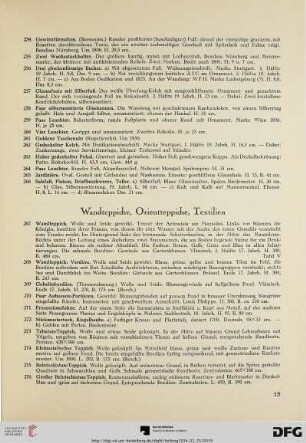 Wandteppiche, Orientteppiche, Textilien (Nr. 267-306)