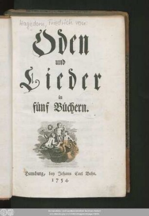Oden und Lieder : in fünf Büchern