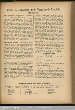 Post-, Telegraphen- und Fernsprech-Verkehr