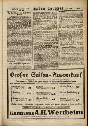 Zweite Ausgabe vom Mittwoch, den 05. Januar 1921.