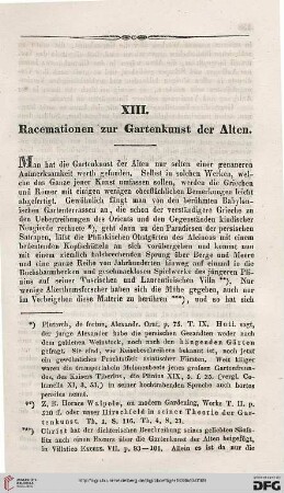 XIII: Racemationen zur Gartenkunst der Alten