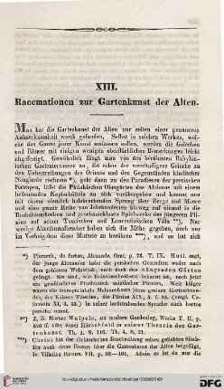 XIII: Racemationen zur Gartenkunst der Alten