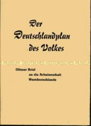 Sonderdruck der DDR für die Bevölkerung der Bundesrepublik mit dem "Deutschlandplan des Volkes"