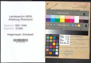 Entnazifizierung Elisabeth Hagemeyer , geb. 16.11.1894 (Lehrer)