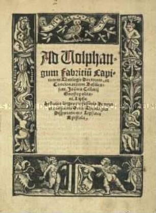 Epistola ad Wolfgangum Fabricium Capitonem de vera et constanti serie theologicae disputationis Lipsiace (Ein Brief an Wolfgang Fabricius Capito über den wahren und beständigen Verlauf der Leipziger Disputation)
