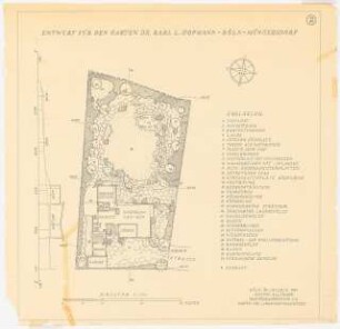 Garten Hopmann, Köln: Bepflanzungsplan 1:100