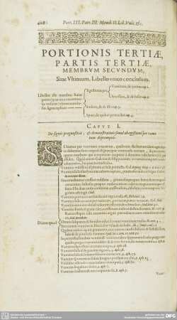 PORTIONIS TERTIAE, PARTIS TERTIAE, MEMBRUM SECUNDUM, Sive Ultimum, Libello unico conclusum.