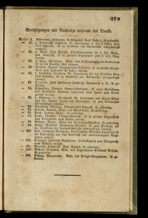 Berichtigungen und Nachträge während des Drucks