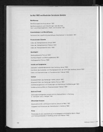 Im Mai 1982 veröffentlichte Statistische Berichte
