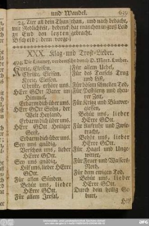 XXX. Klag- und Trost-Lieder.