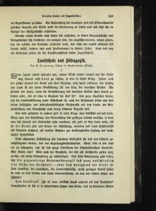 Landschule und Pädagogik