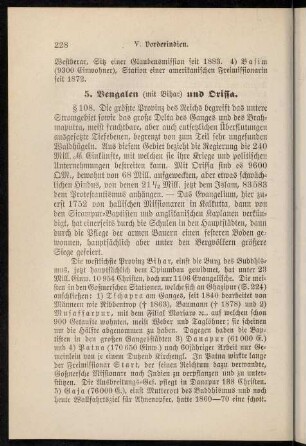5. Bengalen (mit Bihar) und Orissa (§108-114)