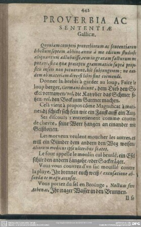Proverbia Ac Sententiae Gallicae