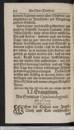 LI. Evangelium. Am Sonntage Quasimodogeniti