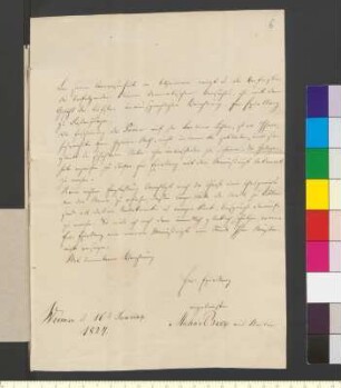 Brief von Beer, Michael an Goethe, Johann Wolfgang von
