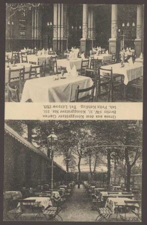Ansichtskarte "Königgrätzer Garten", Saal und Außenbereich, Königgrätzer Straße 111 [2/2]