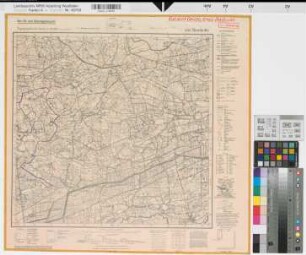 Katasteramt Oelde  Kreis Beckum, Meßtischblatt Mastholte 4216, Farbige Einzeichnung mit Namensliste