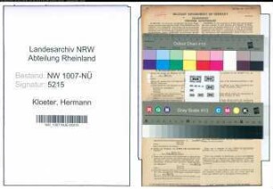 Entnazifizierung Hermann Kloeter , geb. 09.04.1915 (Kohlenhaendler)