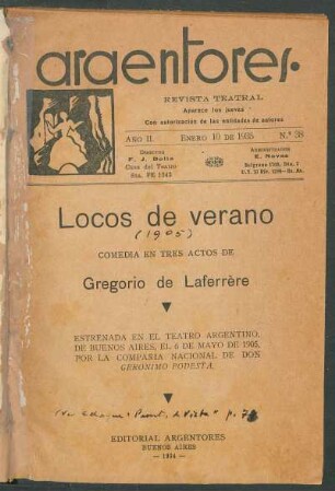 1935003800: Locos de verano : comedia en tres actos
