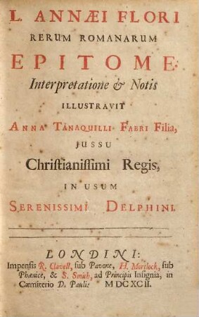 L. Annaei Flori rerum romanorum epitome