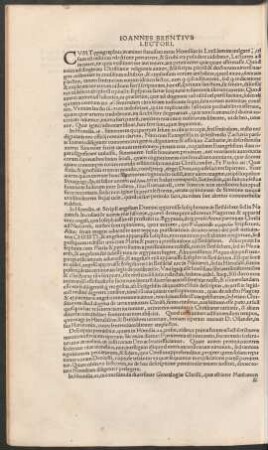 Ioannes Brentius Lectori.