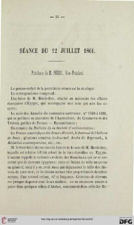 Séance du 12 juillet 1861