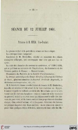 Séance du 12 juillet 1861