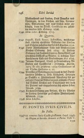 IV. Fontes Iuris Civilis.