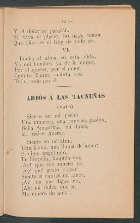 Adiós á las tacneñas : (Vals)