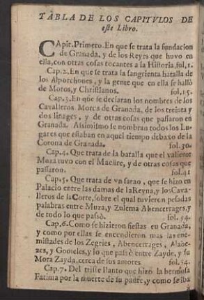 Tabla de los Capitulos de este Libro.