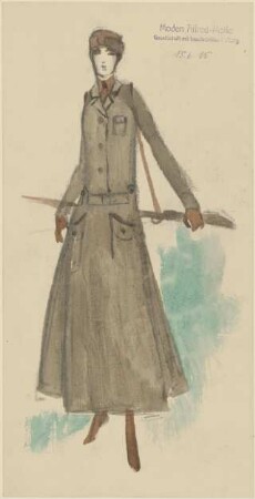 Frau in Jagdkostüm von Moden Alfred-Marie, Berlin