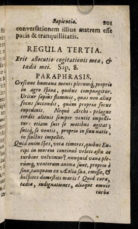 201-216, Regula Tertia.