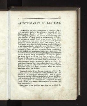 Avertissement de l'éditeur.