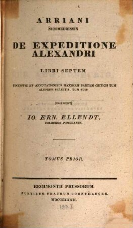 Arriani Nicomediensis de expeditione Alexandri libri septem. 1