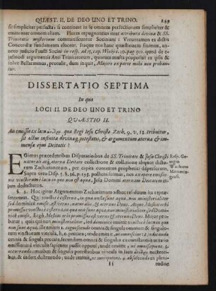 Dissertatio Septima