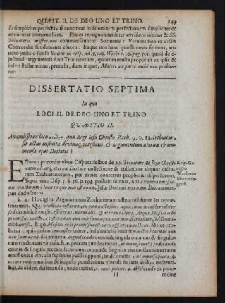 Dissertatio Septima