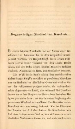 Gegenwärtiger Zustand von Kaschmir