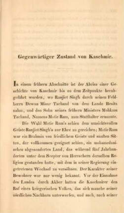 Gegenwärtiger Zustand von Kaschmir