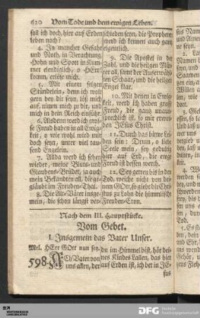 Nach dem III. Hauptstücke. Vom Gebet.