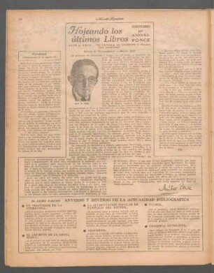 Hojeando los últimos libros : Comentarios por Anibal Ponce