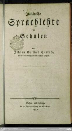 Italiänische Sprachlehre für Schulen