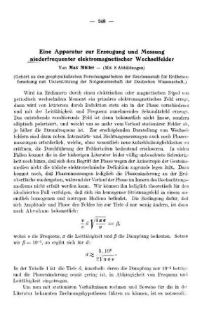 Eine Apparatur zur Erzeugung und Messung niederfrequenter elektromagnetischer Wechselfelder