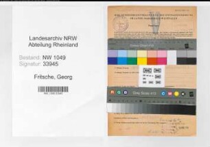 Entnazifizierung Georg Fritsche , geb. 08.04.1912 (Musiker)