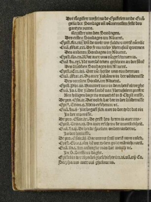 Dyt Register wyset na de Epistelen unde Evangelia der Sondage en vornemesten feste des gantzen yares.
