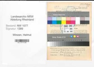 Entnazifizierung Helmut Winzen , geb. 02.08.1921 (Polizist)